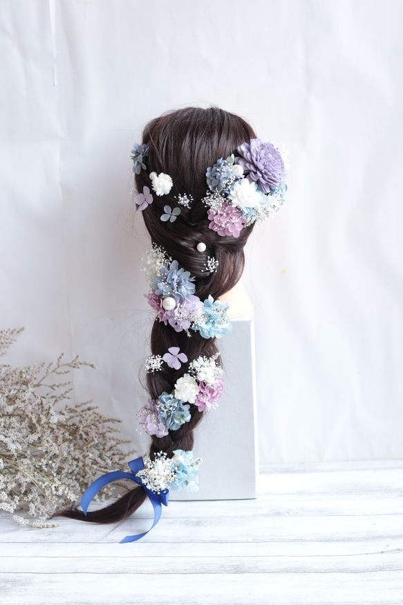 【カラーオーダーＯＫ】海のナチュラルヘッドドレス＊ラプンツェル＊プリザーブドフラワー&ドライフラワー 16枚目の画像