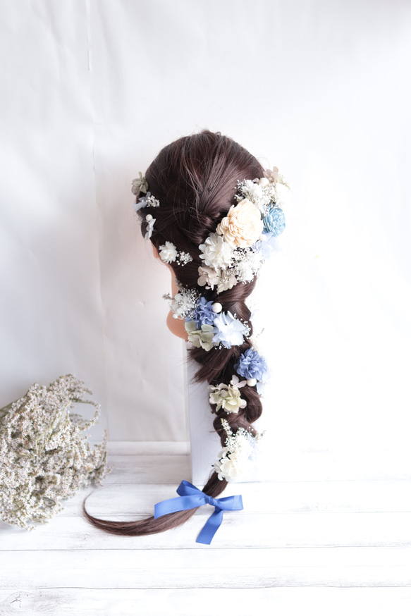 【カラーオーダーＯＫ】海のナチュラルヘッドドレス＊ラプンツェル＊プリザーブドフラワー&ドライフラワー 14枚目の画像