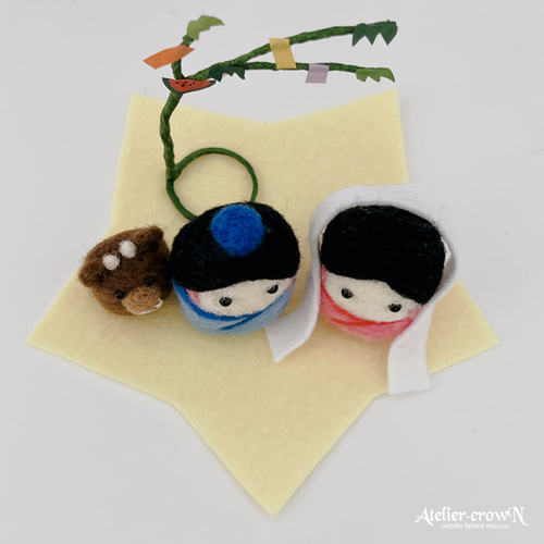 専用ページ　七夕作品 天の川 織姫彦星　羊毛フェルト 専用ページ 七夕作品 天の川 柴犬織姫彦星 羊毛フェルト - メルカリ