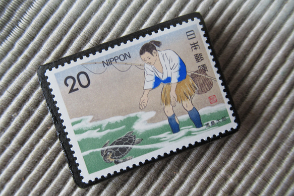 日本著名的故事“Taro Urashima”郵票胸針5235 第2張的照片