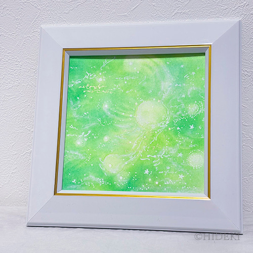 抽象画『いやしの森のヒカリ』パステルアート原画 自分のプレゼント