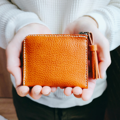 本革 L字ファスナー 財布 ヌメ革 牛革 コンパクト財布 ゲンコウ ヌメ革】L字型 ポケットウォレット （財布 / レザー / コンパクト