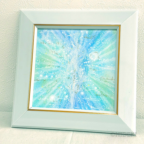 抽象画『水の耀き』 パステルアート原画 HIDEKIのヒーリングアート