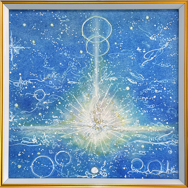 遥かなる銀河 ハンドメイドパステル画 絵画アート原画 パステル画 「光