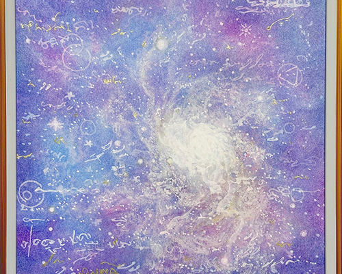 抽象画『星たちの輝き』 パステルアート原画 HIDEKIのヒーリング