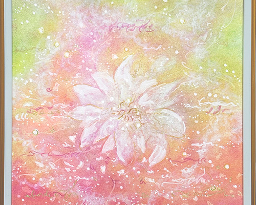 抽象画『華となれ』 パステルアート原画 HIDEKIのヒーリング