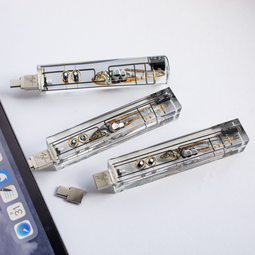生体メモリ(64,128GB) Biological USB drive 魚に情報を記憶