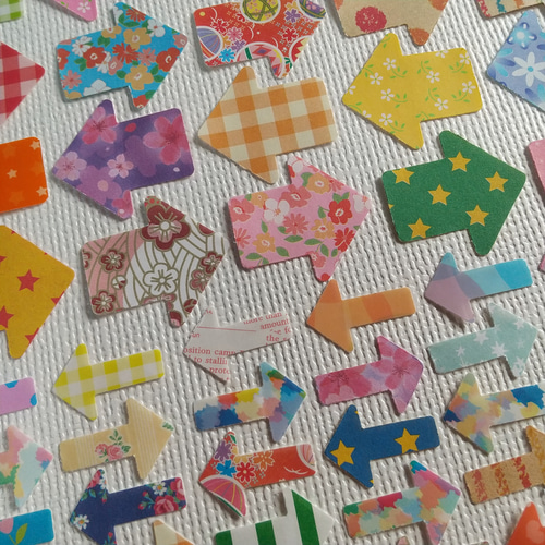 クラフトパンチ#1425☆矢印50枚 (柄MIX) フレークシール シール Y.I