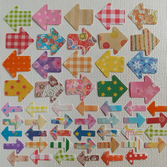 クラフトパンチ#1425☆矢印50枚 (柄MIX) フレークシール シール Y.I