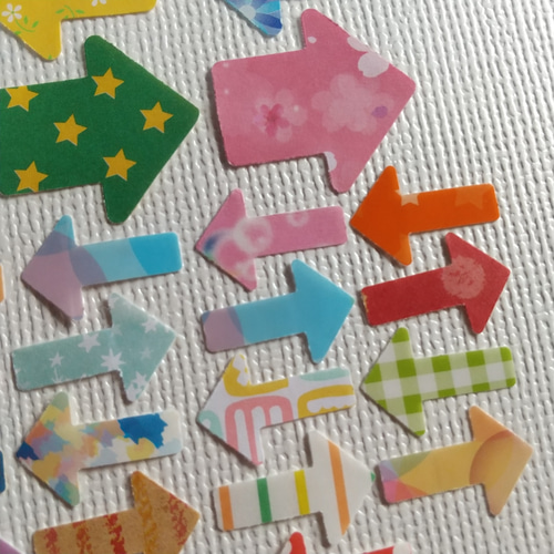 クラフトパンチ#1425☆矢印50枚 (柄MIX) フレークシール シール Y.I