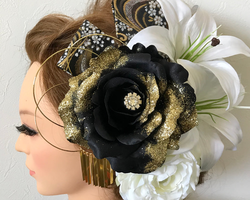 髪飾り【head accessory】和装　成人式 楽天市場】髪飾り 髪かざり 成人式 ゼクト ヘッドパーツ ドライ