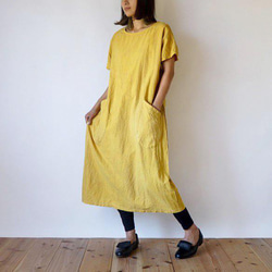 休閒連衣裙/黃色/三河紡織 第1張的照片