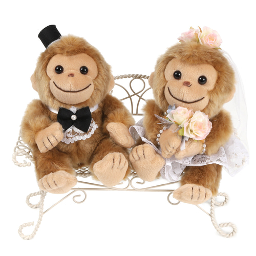 子ザルのウェディングドール さる モンキー 結婚式 ぬいぐるみ