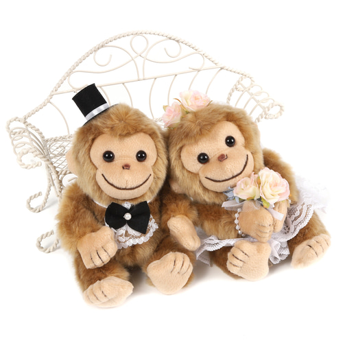 子ザルのウェディングドール さる モンキー 結婚式 ぬいぐるみ