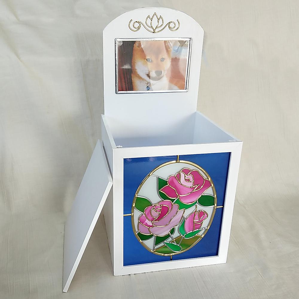 ペットのお仏壇_バラ【骨壺収納型】似顔絵やご希望のデザインでオーダーメイド！　ステンドグラス風（受注生産）★送料無料 13,320円