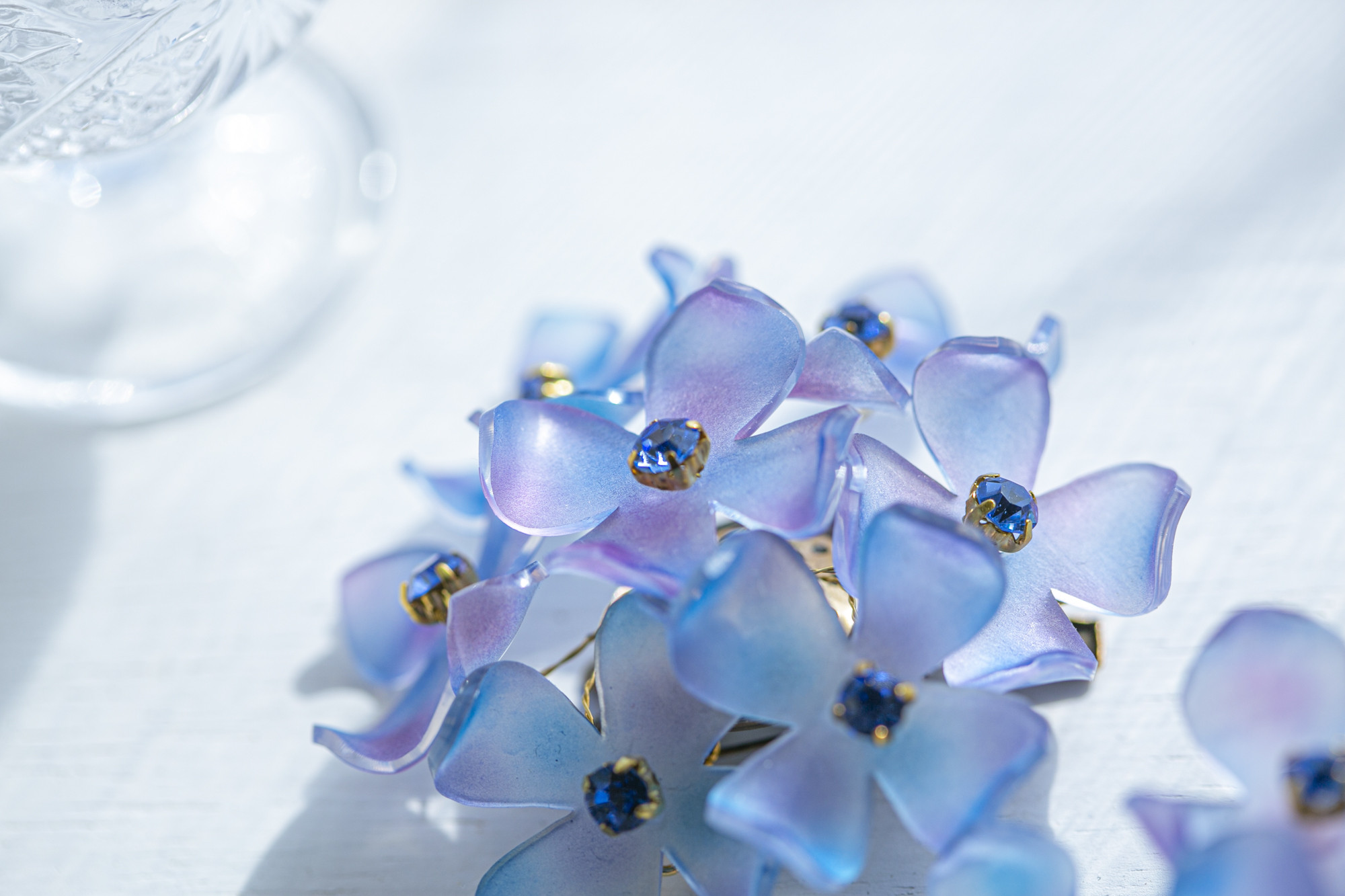 ２色紫陽花＜あじさい＞の簪（青紫）