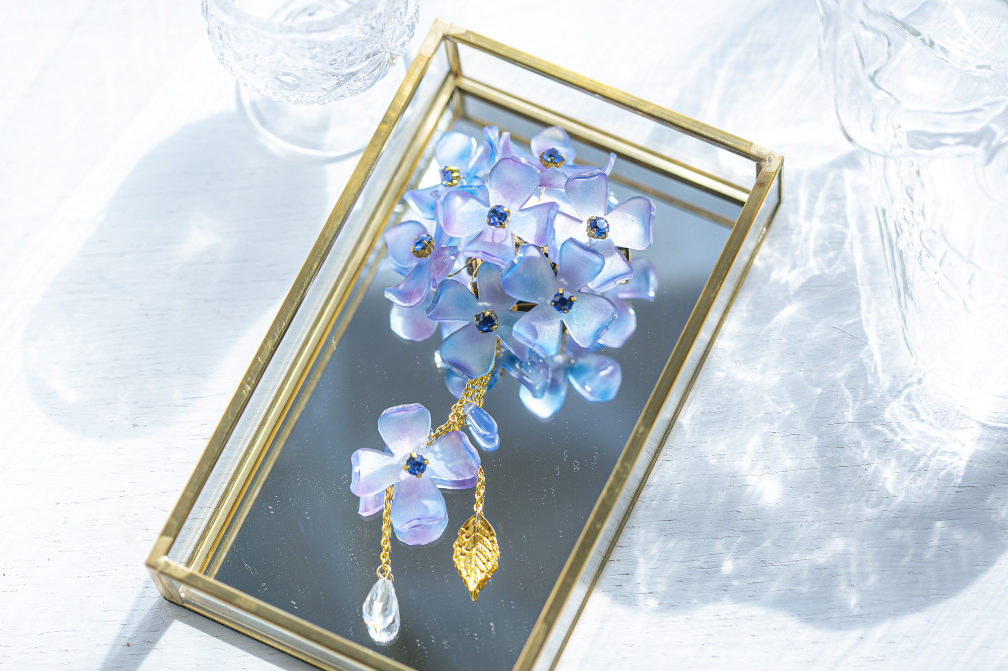 ２色紫陽花＜あじさい＞の簪（青紫）