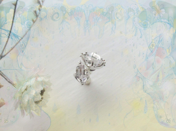 只有一個！Silver Drops Herkimer 鑽石耳環 / SV925 [已售] 第3張的照片