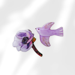 海葵胸針（紫色） 第1張的照片