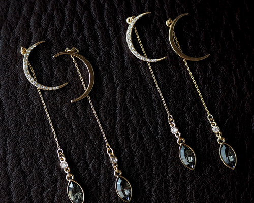 ギフトにも★SWAROVSKI★月と星 ロマンチック華やかロングピアス 203864347b8585acefb8edf79d4582