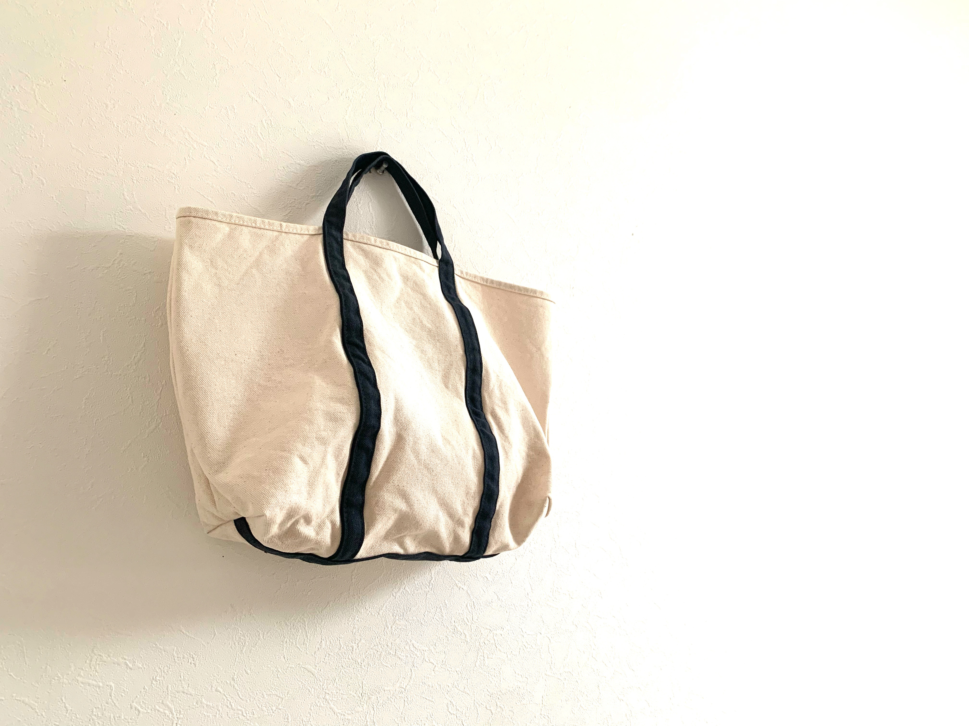 【A4対応】帆布　BASIC TOTE ( M )  生成り×スモークネイビー 4,594円