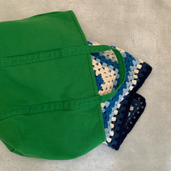 ロングセラー　洗える帆布バッグ【A4対応】帆布　BASIC TOTE ( M ) モスグリーン 4枚目の画像