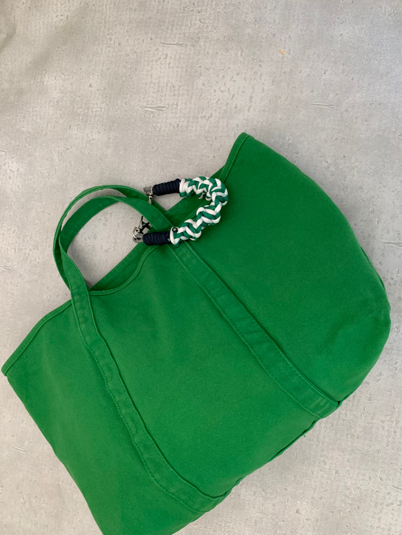 ロングセラー　洗える帆布バッグ【A4対応】帆布　BASIC TOTE ( M ) モスグリーン 3枚目の画像