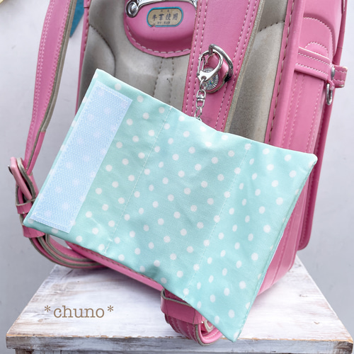 ぶらぶらしないタグなし小さめ☆二重で安心リールランドセルキー