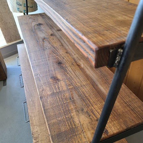 シェルフ ドロワーシェルフ アンティーク 棚 アイアン DRAWER SHELF120 /古材とアイアンのドロワーシェルフ 本棚・絵
