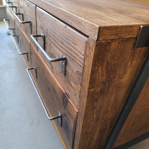 シェルフ ドロワーシェルフ アンティーク 棚 アイアン DRAWER SHELF120 /古材とアイアンのドロワーシェルフ 本棚・絵