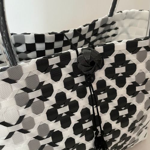 ppバンドの かごバッグ ～Mサイズ～ プラカゴ 大人可愛い 花柄 かご