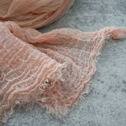 蓬鬆棉披肩/粉紅斑駁/三河紡織 第7張的照片