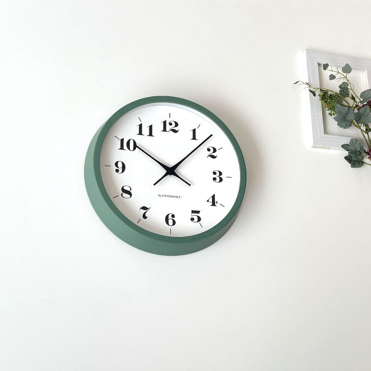 KATOMOKU muku clock 12 グリーン km-97GR 掛け時計 木製 静か