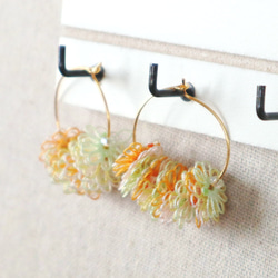 OYA Tatting lace earrings [MILEFEUILLE] Citrus Yellow 第3張的照片