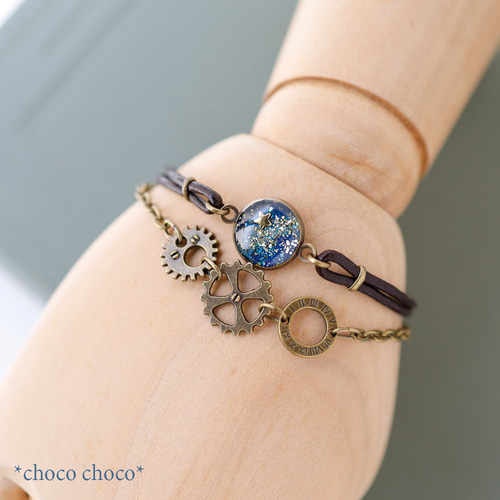 歯車と星空のブレスレット ブレスレット *choco choco* 通販 7378666