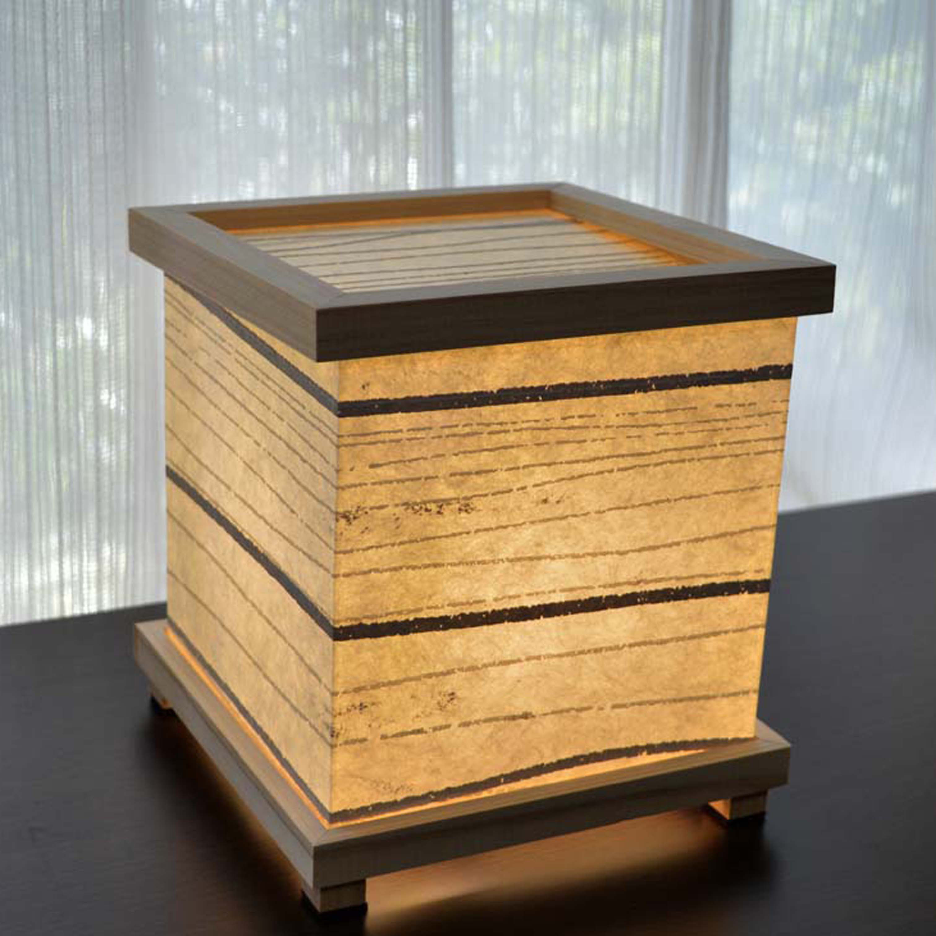 灯り箱　利休茶　檜 15   オプションでおやすみ灯に