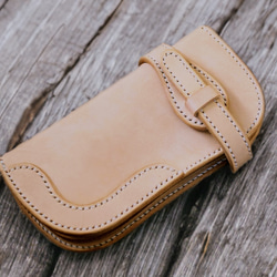 ヌメ革ナチュラル、大容量シザーケース 本革シザーケース（受注制作）手縫いヌメ革ナチュラル 牛皮牛革 天然