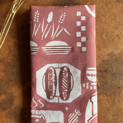 柿渋染め手ぬぐい フランスパン ハンカチ・手ぬぐい tabipan 通販