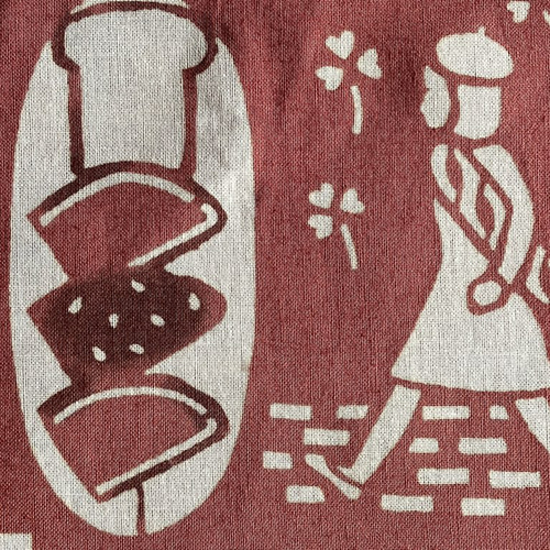 柿渋染め手ぬぐい パンを焼くひと 、求めるひと ハンカチ・手ぬぐい