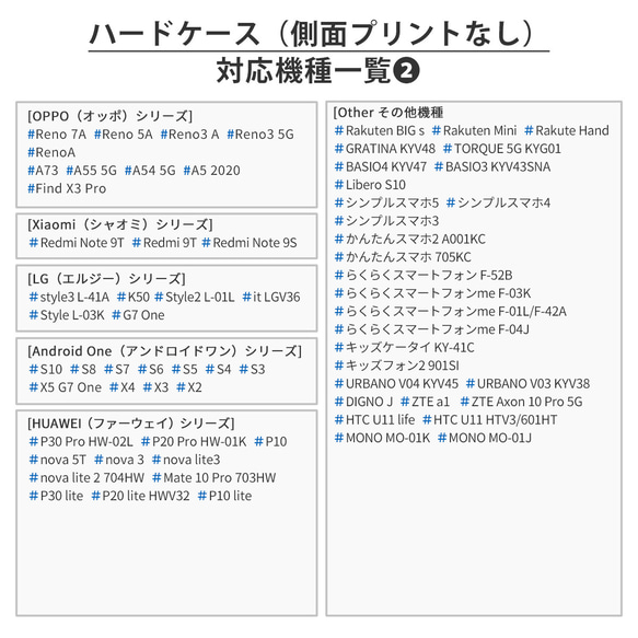 ハードケース（Android） 対応機種一覧｜ケースガーデン 3枚目の画像