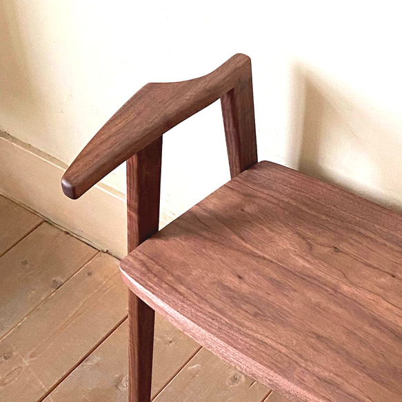 玄関スツール「リリー」ウォールナット板座　※受注製作 