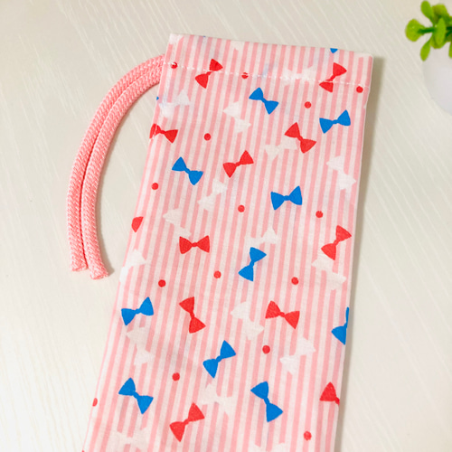 鍵盤ハーモニカ ホース袋 ピアニカ メロディオン 縦長巾着袋 リボン