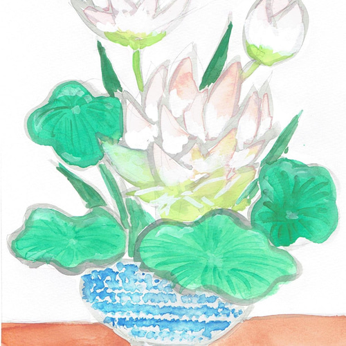 蓮の花 水彩画原画 絵画 yko 通販 7391281｜Creema(クリーマ)