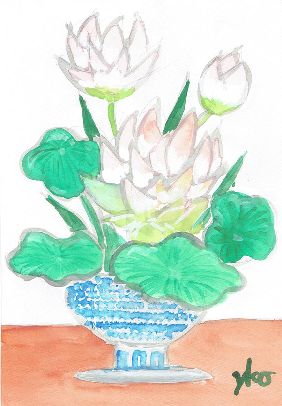 蓮の花 水彩画原画 絵画 yko 通販 7391281|Creema(クリーマ) 蓮の花 水彩画原画 絵画 yko 通販 7391281|Creema(クリーマ)