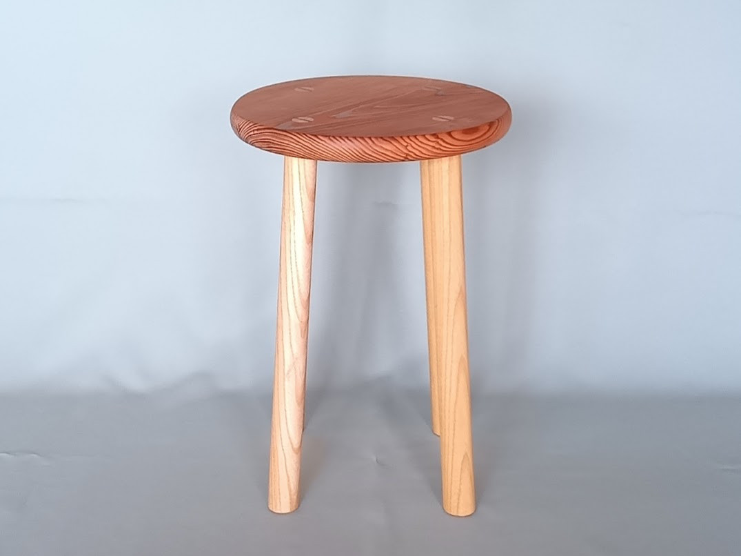 栗材スツール　高さ43cm　丸椅子　stool 栗材スツール 高さ43cm 丸椅子 stool