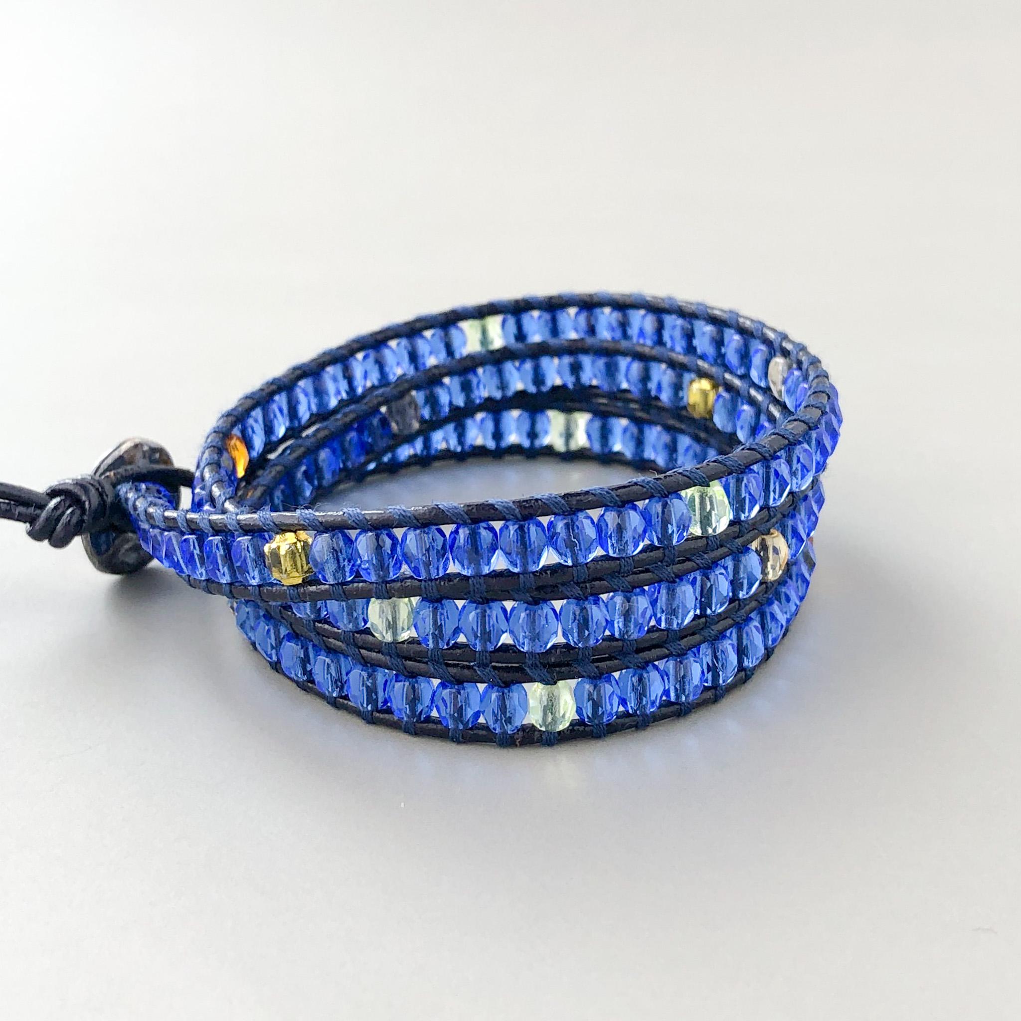 明るめサファイアのラップブレスレット