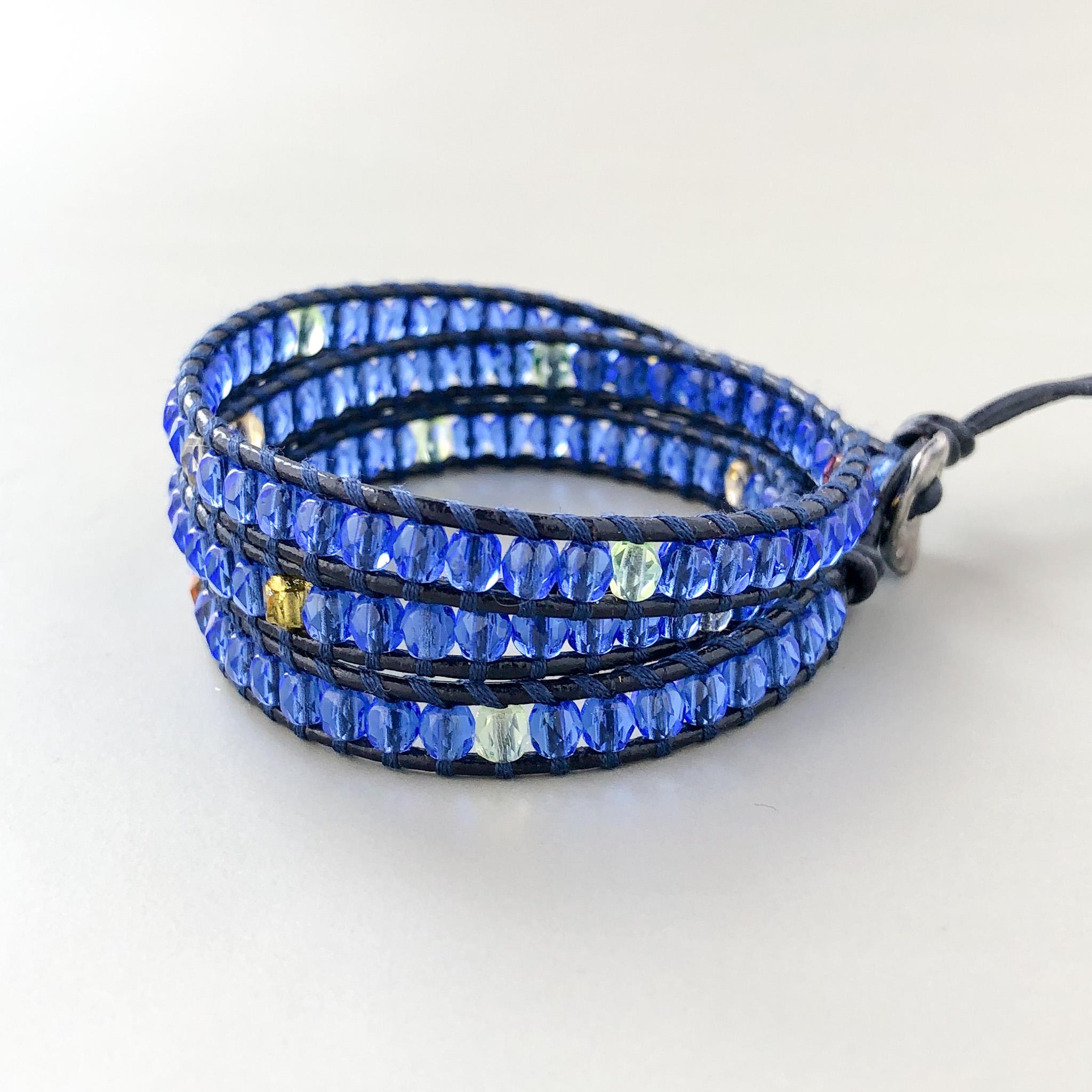 明るめサファイアのラップブレスレット