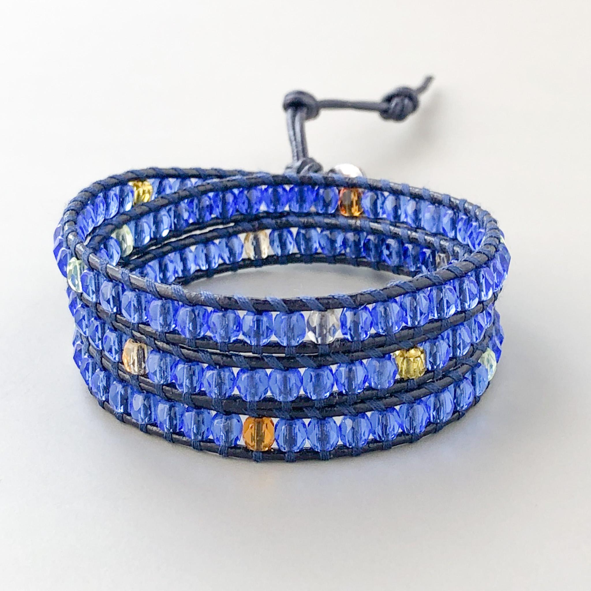 明るめサファイアのラップブレスレット