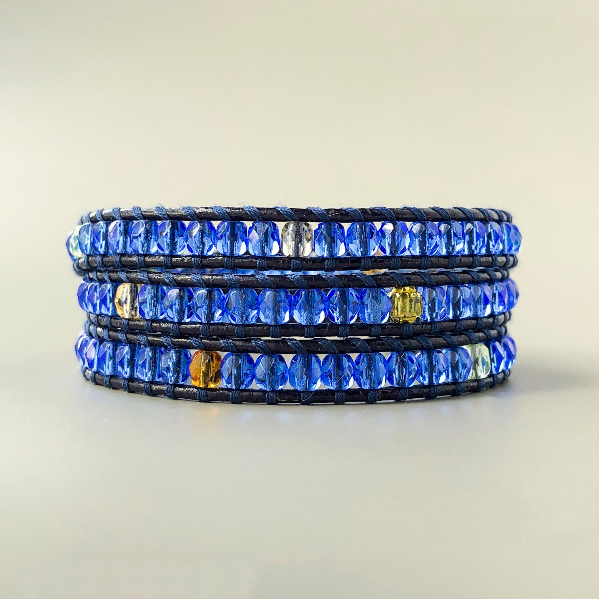 明るめサファイアのラップブレスレット