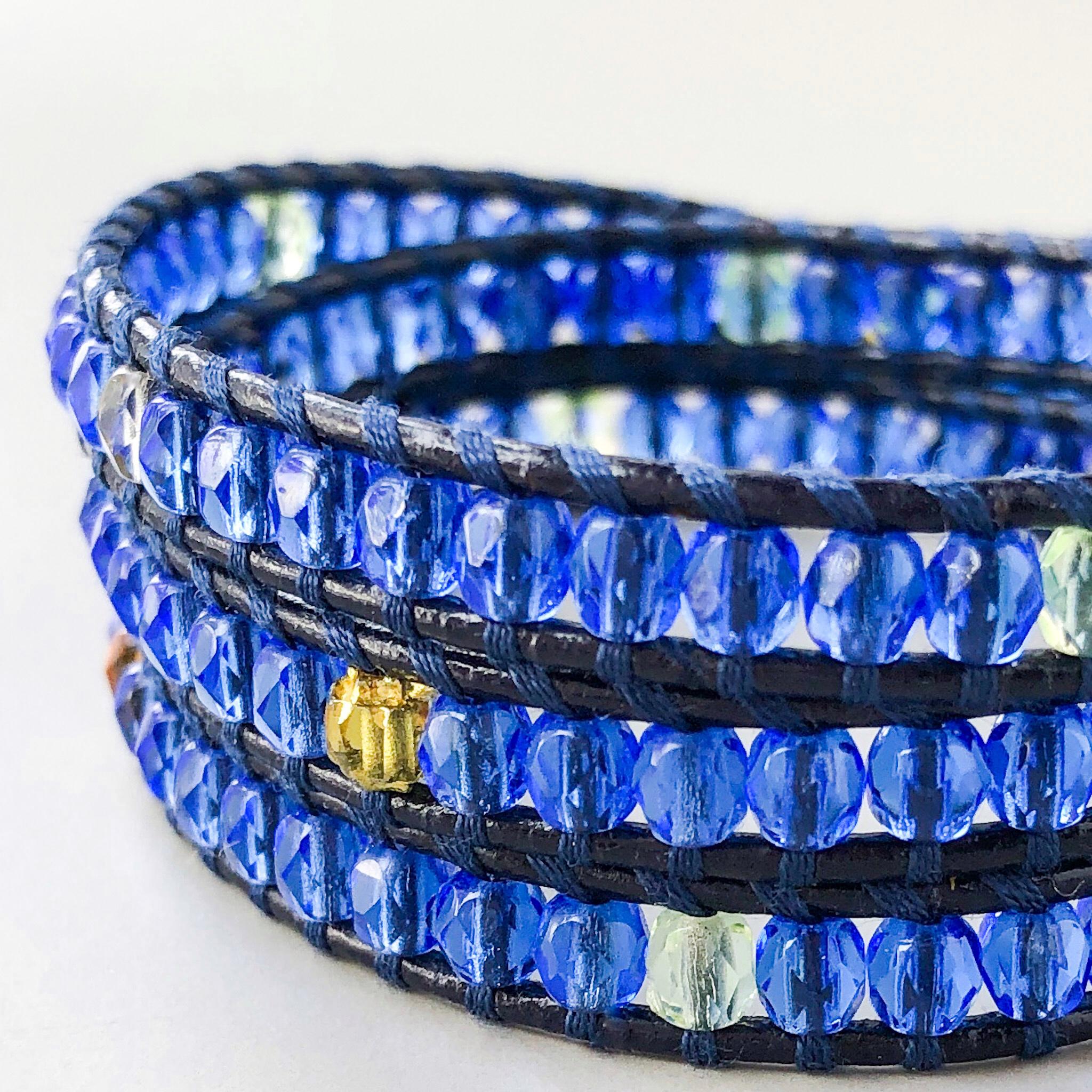 明るめサファイアのラップブレスレット